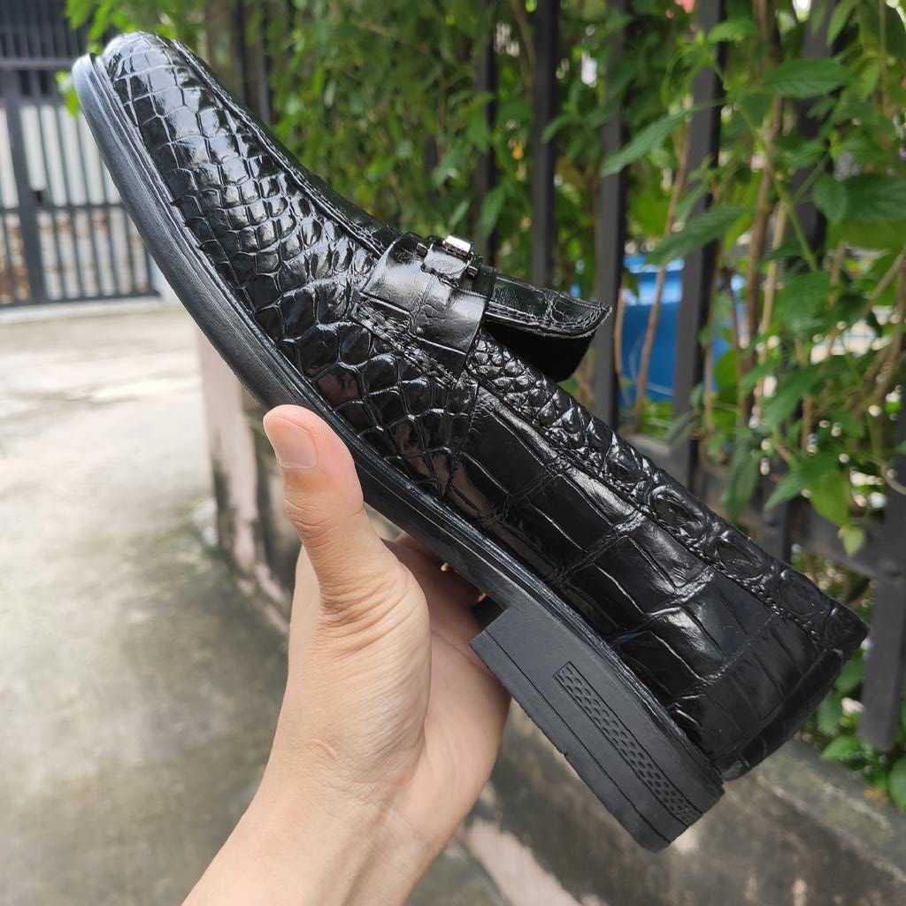Giày Lười Nam DA BỤNG CÁ SẤU ĐẸP CAO CẤP GL100D