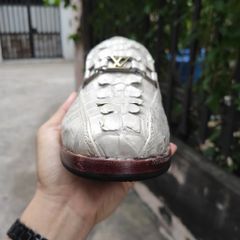 Giày Da Cá Sấu Vây Đuôi MÀU BẠCH TẠNG HÀNG HIẾM! GT9T