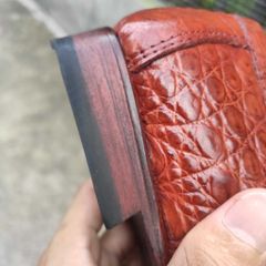 Giày lười Đế Da sang trọng. Da bụng cá sấu Nâu đỏ rất đẹp!