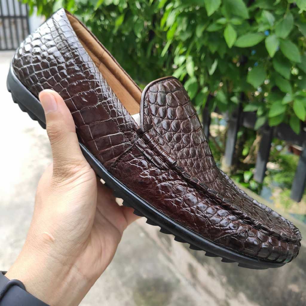 Giày Nam DA CHÂN CÁ SẤU TRƠN ĐẸP KHÔNG TÌ VẾT!