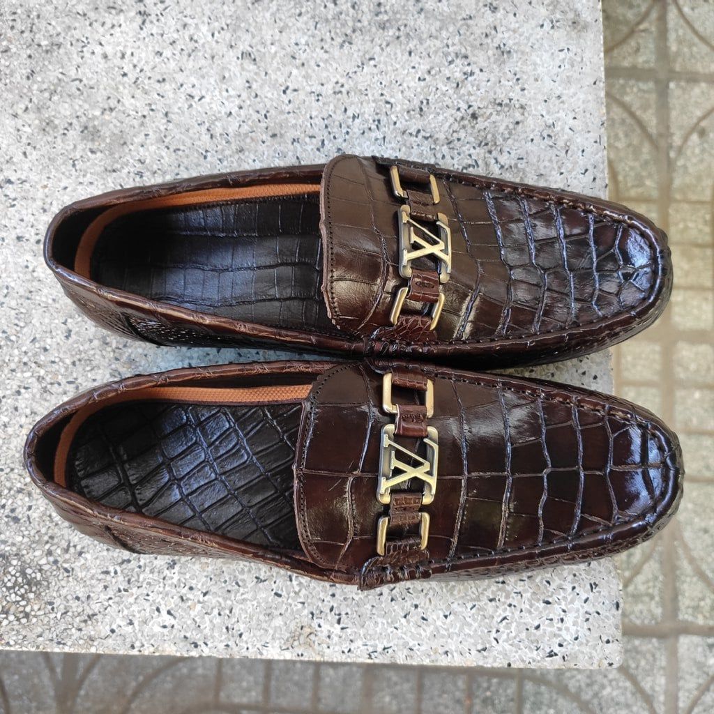 Giày Lười Nam Da Cá Sấu - Da Bụng GL8N