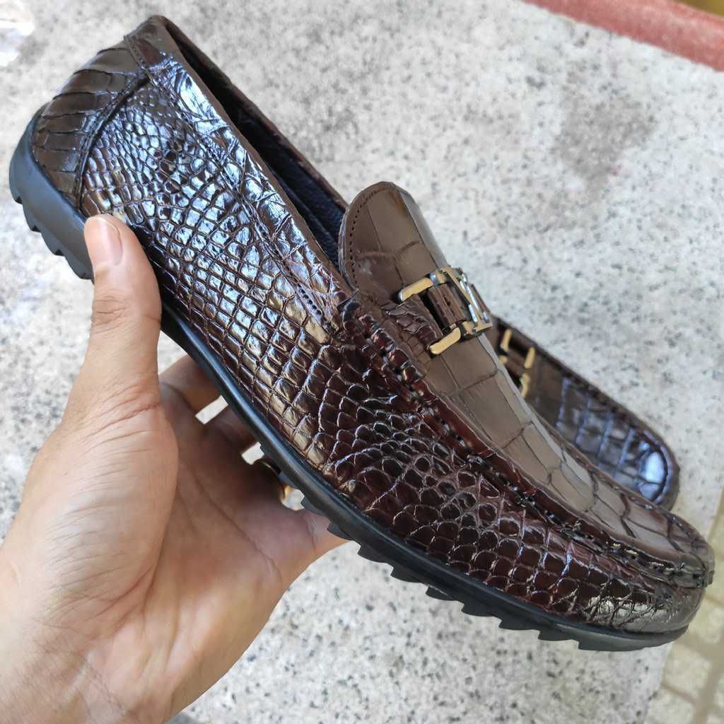 Giày Lười Nam Da Cá Sấu - Da Bụng GL8N