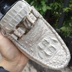Giày lười da cá sấu bạch tạng ĐẸP MỘC MẠC!