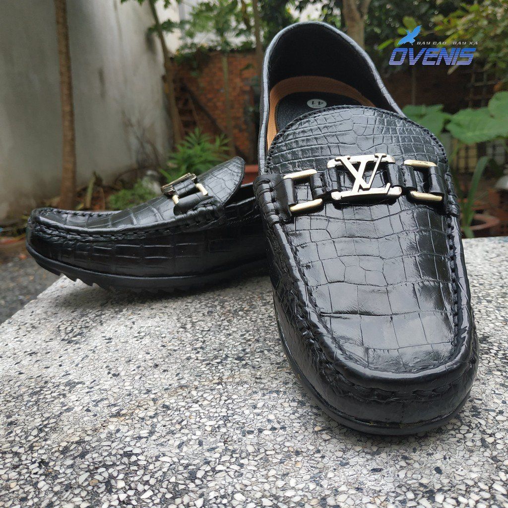 Giày Lười Nam Da Cá Sấu - Da Bụng GL8D