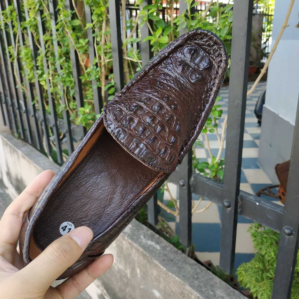 Giày Lười Nam Da Cá Sấu Dáng Mới - Gù lưng GLT6N