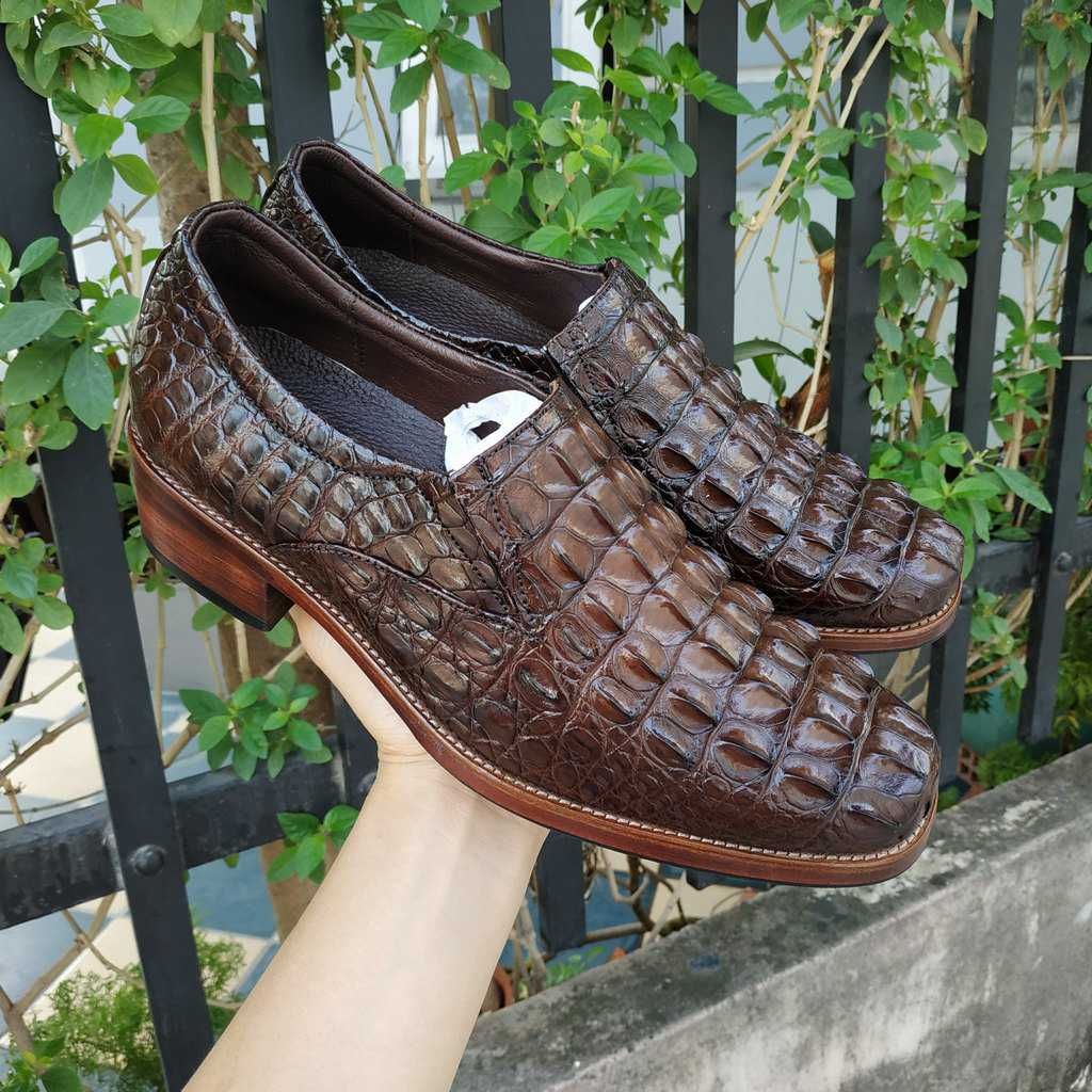 Giày Da Cá Sấu. Phiên Bản Giày Tây Không Buộc Dây Cao Cấp GT8N