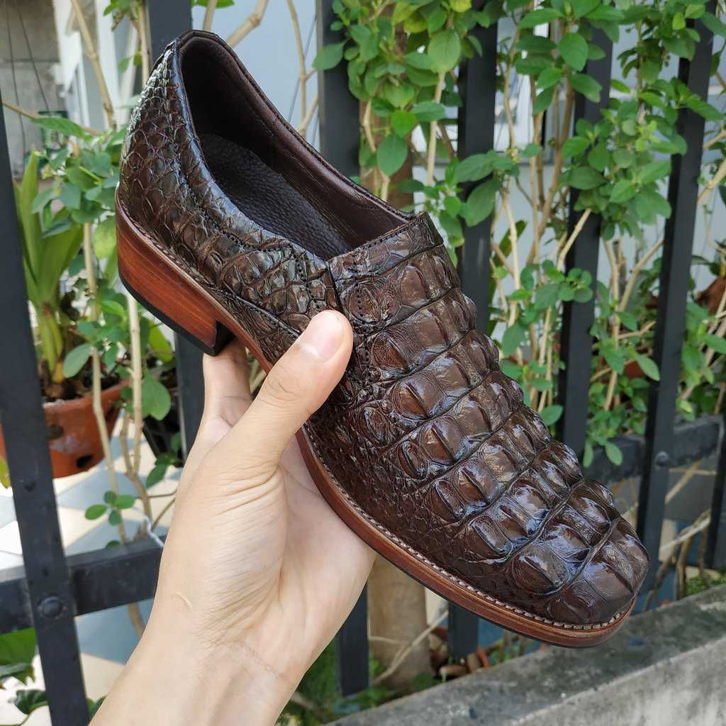 Giày Da Cá Sấu. Phiên Bản Giày Tây Không Buộc Dây Cao Cấp GT8N