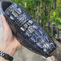 Giày tây không buộc dây [VÂY ĐUÔI CÁ SẤU LỚN SIÊU BỀN]