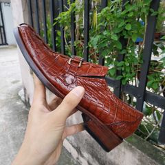 Tuyệt Phẩm Giày Da Cá Sấu Vây Đuôi. Giày Tây Không Buộc Dây Dễ Sử Dụng! GT9ND