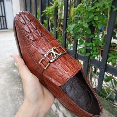Tuyệt Phẩm Giày Da Cá Sấu Vây Đuôi. Giày Tây Không Buộc Dây Dễ Sử Dụng! GT9ND
