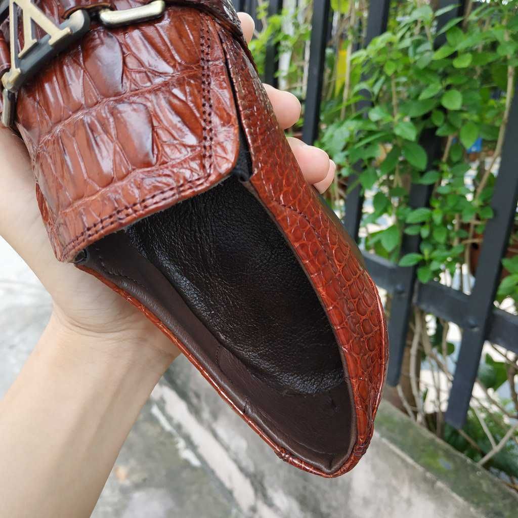 Tuyệt Phẩm Giày Da Cá Sấu Vây Đuôi. Giày Tây Không Buộc Dây Dễ Sử Dụng! GT9ND