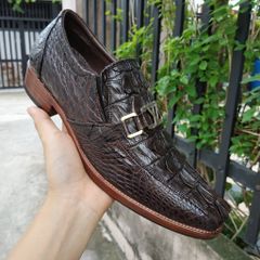 Giày Da Cá Sấu Vây Đuôi. Tuyệt Phẩm Giày Tây Không Buộc Dây Siêu Đẹp! GT9N