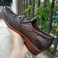 Giày Da Cá Sấu Vây Đuôi. Tuyệt Phẩm Giày Tây Không Buộc Dây Siêu Đẹp! GT9N