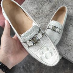 Giày lười Cá sấu bạch tạng. Trong lót trắng kem nhẹ nhàng!