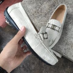 Giày lười Cá sấu bạch tạng. Trong lót trắng kem nhẹ nhàng!