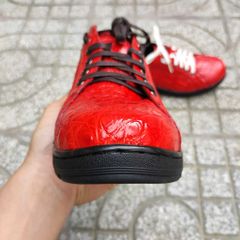 [Giày Thời Trang..] Da bụng cá sấu Đỏ tươi cho khách thêm Nổi bật!