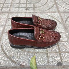 Giày lười Đế bằng rất sang. Gù cá sấu nâu đất dễ phối đồ!