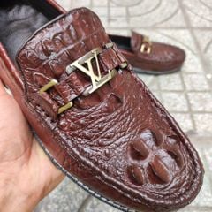 Giày lười Đế bằng rất sang. Gù cá sấu nâu đất dễ phối đồ!