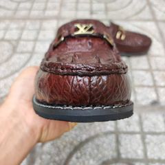 Giày lười Đế bằng rất sang. Gù cá sấu nâu đất dễ phối đồ!
