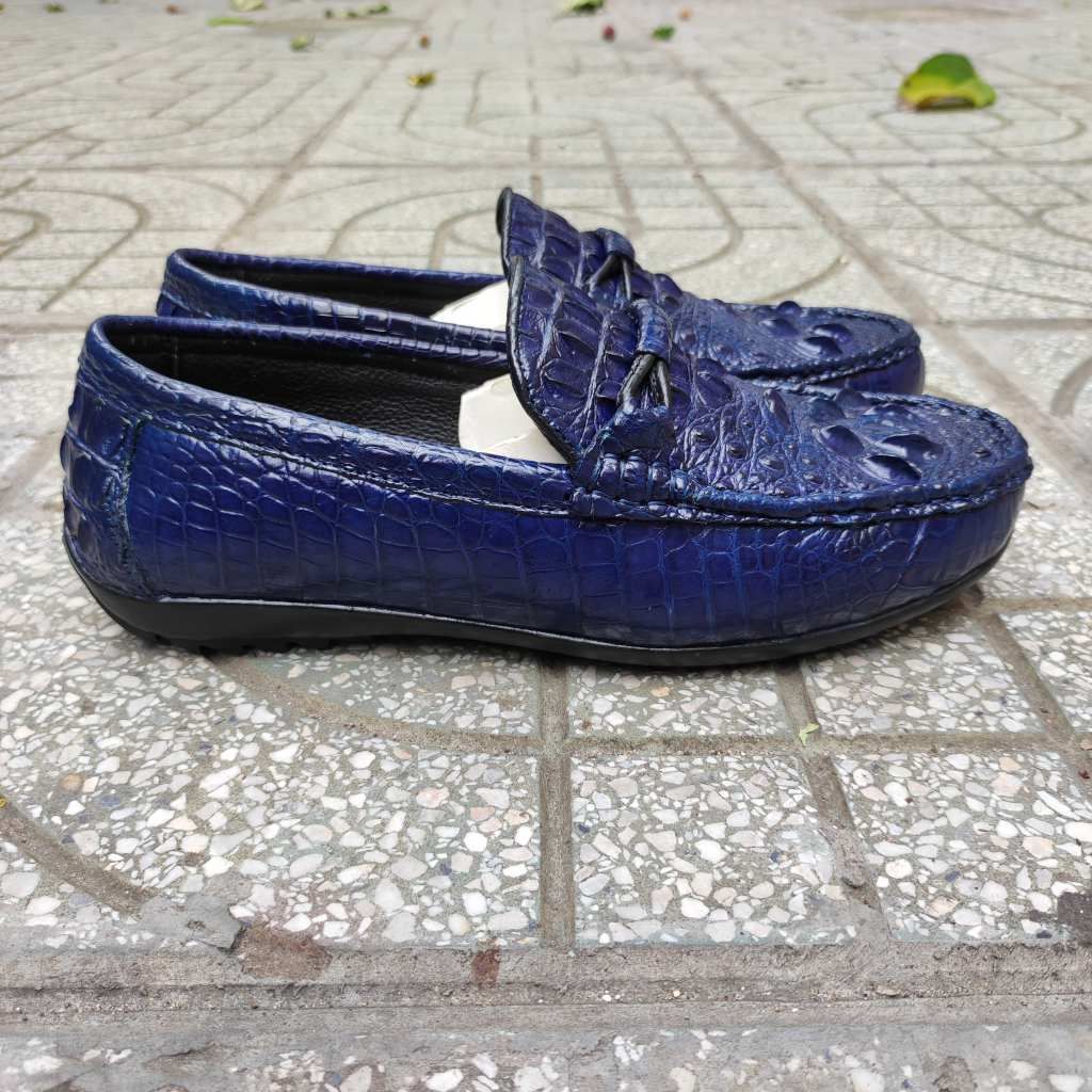 [Xanh navy nam tính..] Giày nam gù cá sấu đẹp đẳng cấp!