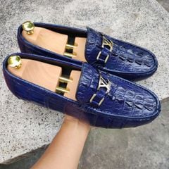 Giày lười Vây đuôi cá sấu Xanh navy CỰC CHẤT!