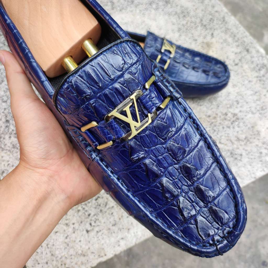 Giày lười Vây đuôi cá sấu Xanh navy CỰC CHẤT!