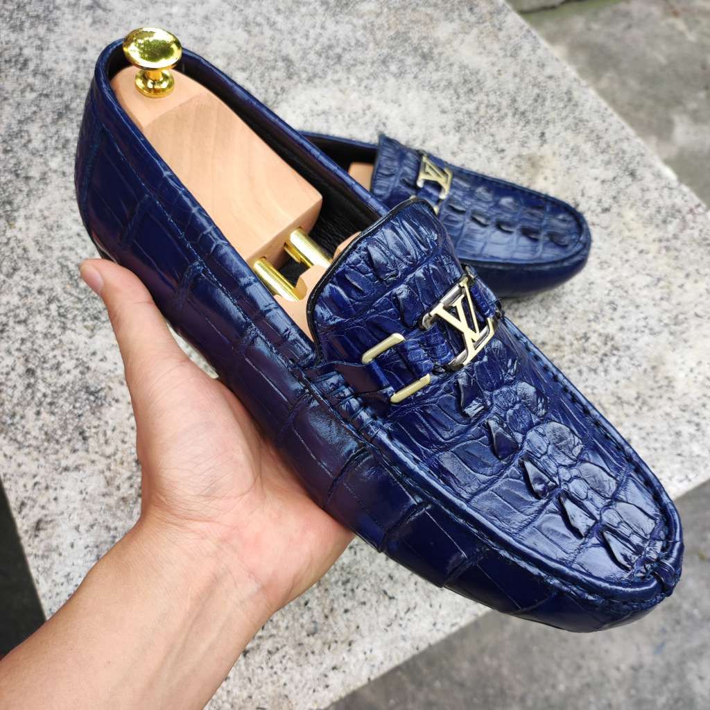 Giày lười Vây đuôi cá sấu Xanh navy CỰC CHẤT!