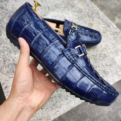 Giày lười Vây đuôi cá sấu Xanh navy CỰC CHẤT!