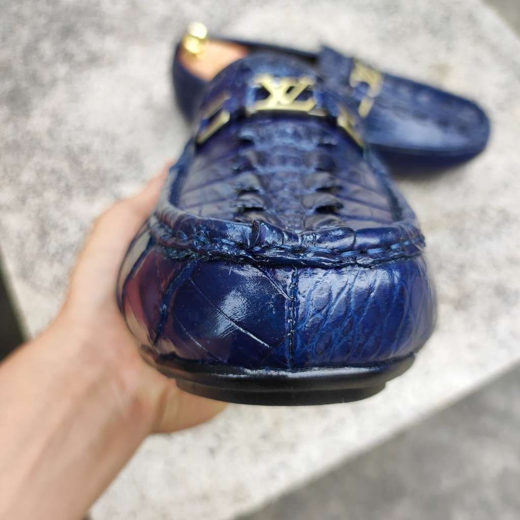 Giày lười Vây đuôi cá sấu Xanh navy CỰC CHẤT!