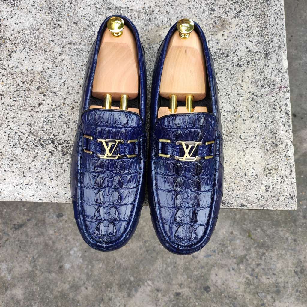 Giày lười Vây đuôi cá sấu Xanh navy CỰC CHẤT!