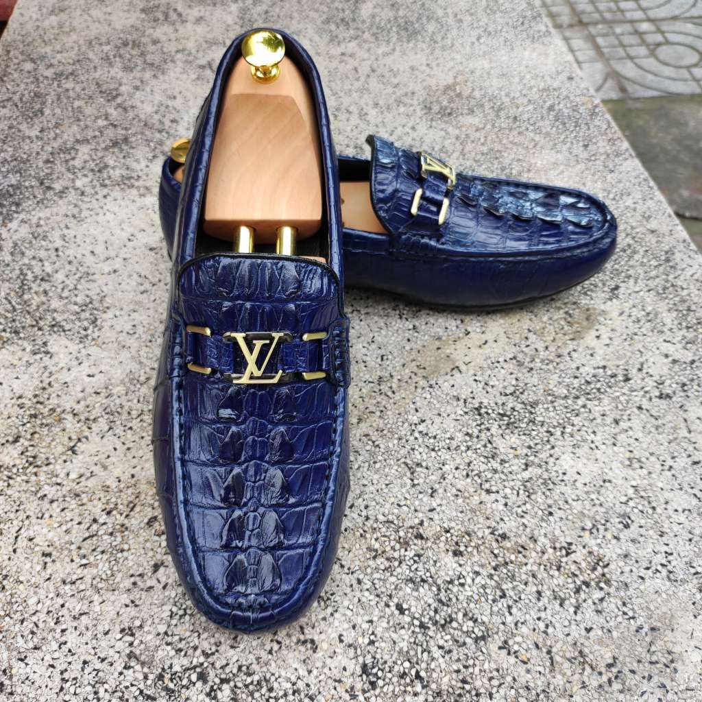 Giày lười Vây đuôi cá sấu Xanh navy CỰC CHẤT!