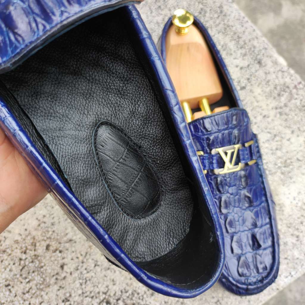 Giày lười Vây đuôi cá sấu Xanh navy CỰC CHẤT!