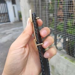 Dây lưng bản lớn có Đan viền thủ công Cao cấp. Liền tấm da bụng cá sấu siêu bền!