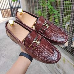 Giày cá sấu thủ công siêu bền. Giày lười đế bằng rất sang!