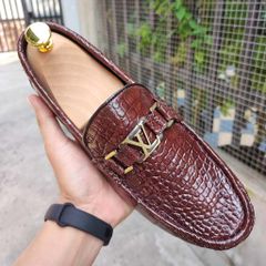 Giày cá sấu thủ công siêu bền. Giày lười đế bằng rất sang!
