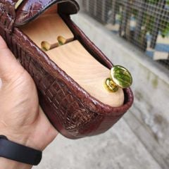 Giày cá sấu thủ công siêu bền. Giày lười đế bằng rất sang!