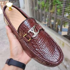 Giày cá sấu thủ công siêu bền. Giày lười đế bằng rất sang!
