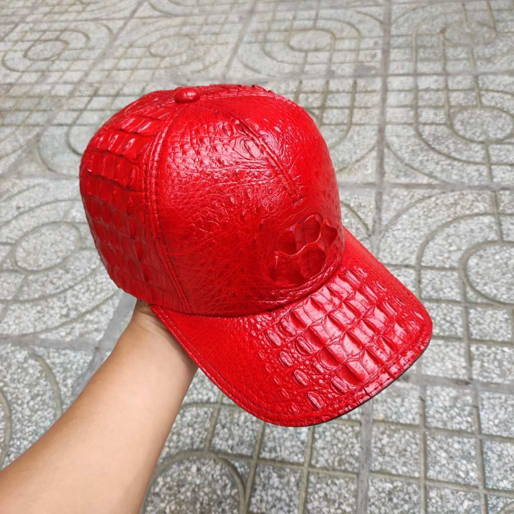 Nón mũ Da cá sấu Đỏ tươi đẹp nổi bật!