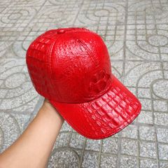Nón mũ Da cá sấu Đỏ tươi đẹp nổi bật!