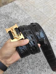 Thắt Lưng Da Cá Sấu Liền Bản Rộng 4cm [Đầu Khóa Chữ H Rất Xịn & ĐẲNG CẤP]