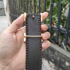 Dây nịt da bụng cá sấu liền tấm 4cm [Đầu Khóa Chữ H Thép Không Gỉ Cao Cấp]