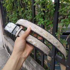 [HÀNG HIẾM.. ] Thắt lưng cá sấu Bạch tạng đan thủ công siêu chất!