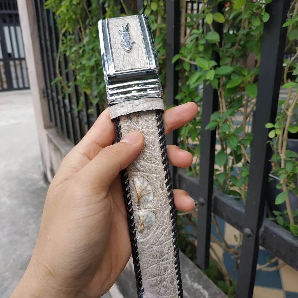 [HÀNG HIẾM.. ] Thắt lưng cá sấu Bạch tạng đan thủ công siêu chất!