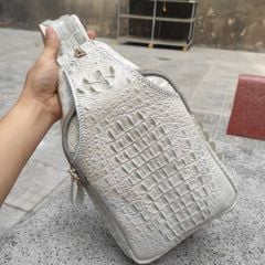 Túi đeo chéo nam DA CÁ SẤU BẠCH TẠNG HÀNG HIẾM!