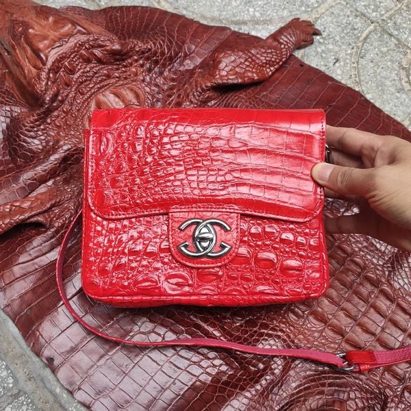 Túi đeo nữ Da bông hông cá sấu rất mềm và bền!