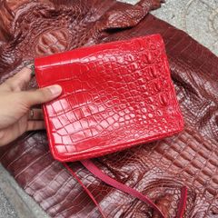 Túi đeo nữ Da bông hông cá sấu rất mềm và bền!