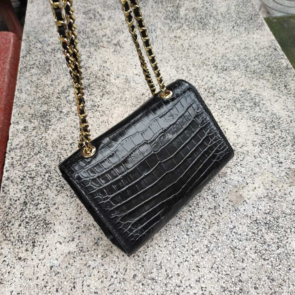 Túi chà nel Da bụng cá sấu Loại cao cấp!