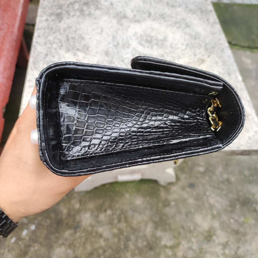 Túi chà nel Da bụng cá sấu Loại cao cấp!