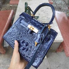 Túi nữ Kelly 25 cao cấp [PHIÊN BẢN ĐẶC BIỆT CÁ SẤU XANH NAVY SIÊU ĐẸP]