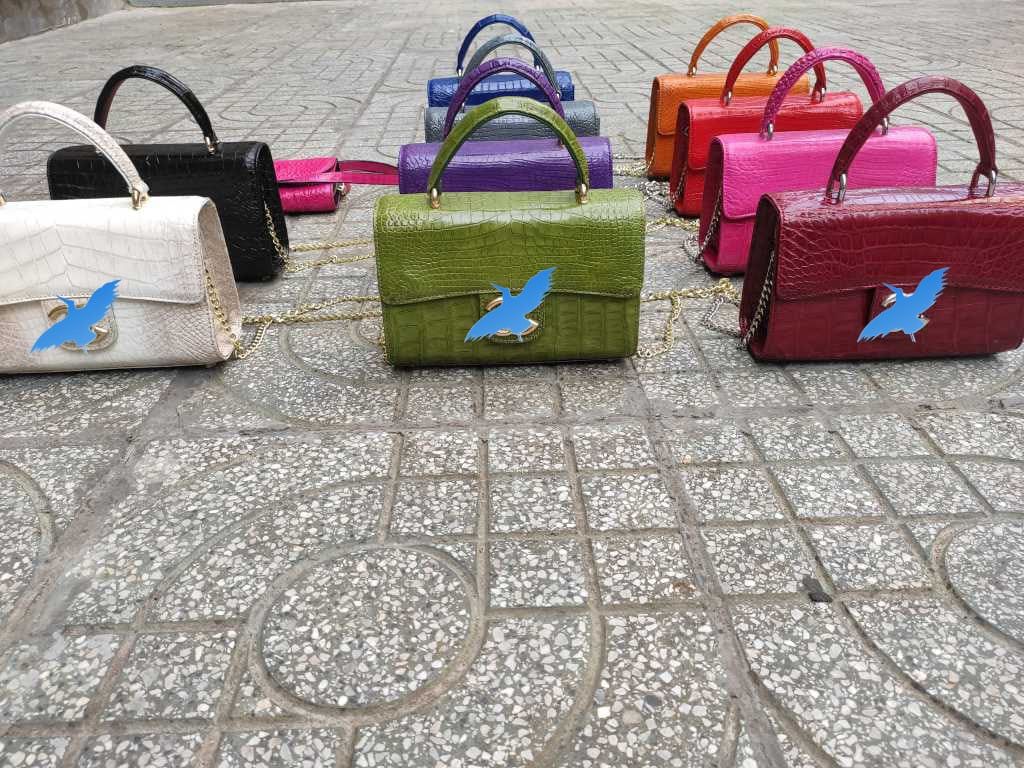 Túi Chà nel da bụng cá sấu siêu dễ thương. Size 22 nhỏ gọn!